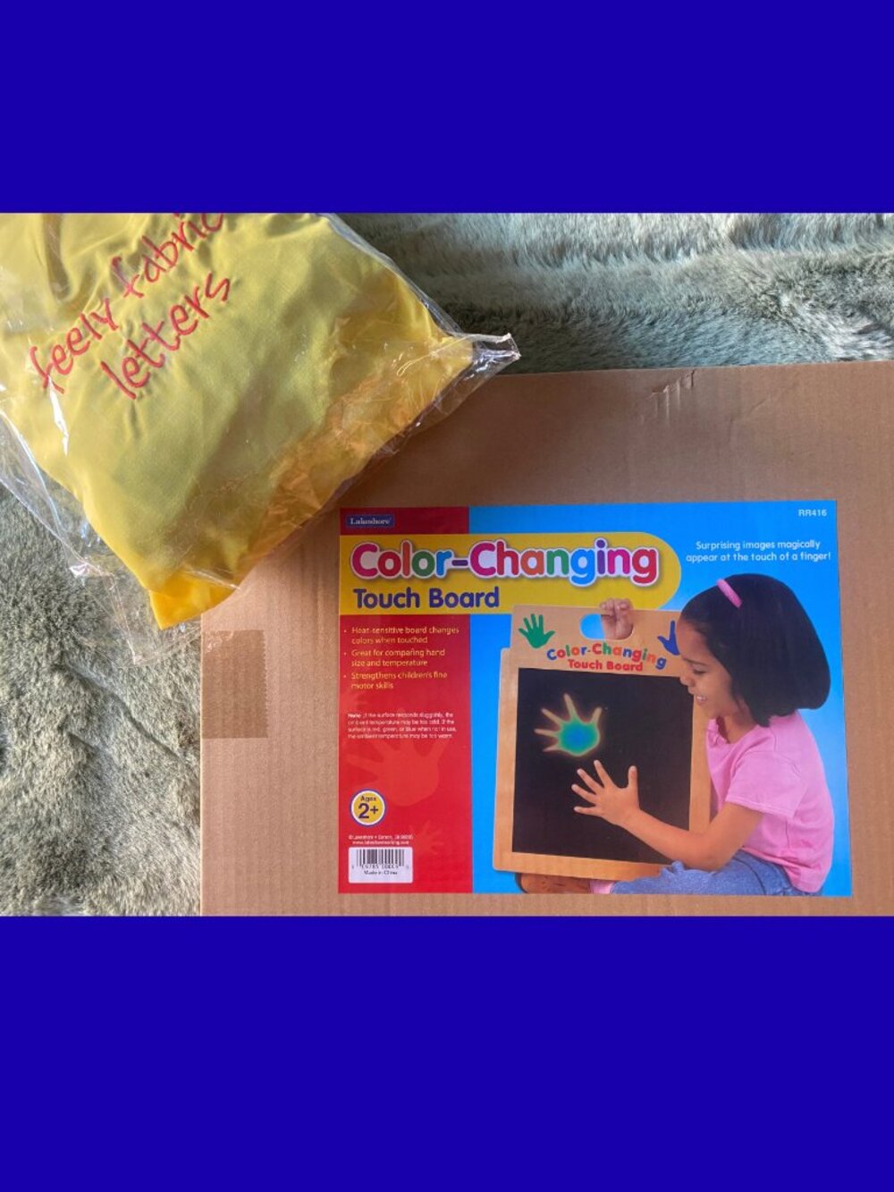 Lakeshore Color Changing Touch Board + Yellow Door Fabric Letters Sensory Set